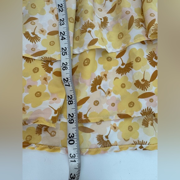 Sabo Skirt NWT Cut Out Mini Yellow Flowers Dress XS - Picture 5 of 7